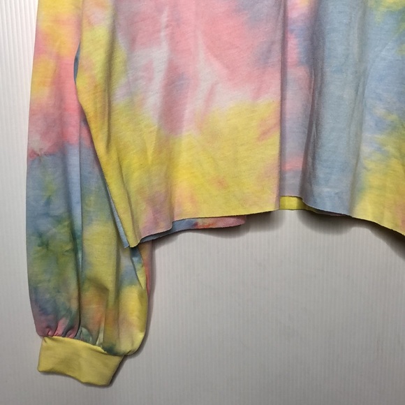 Elodie Long Sleeves Pastel Rainbow Tie Dyed Sweatshirt Size Large NEW - Picture 5 of 10
